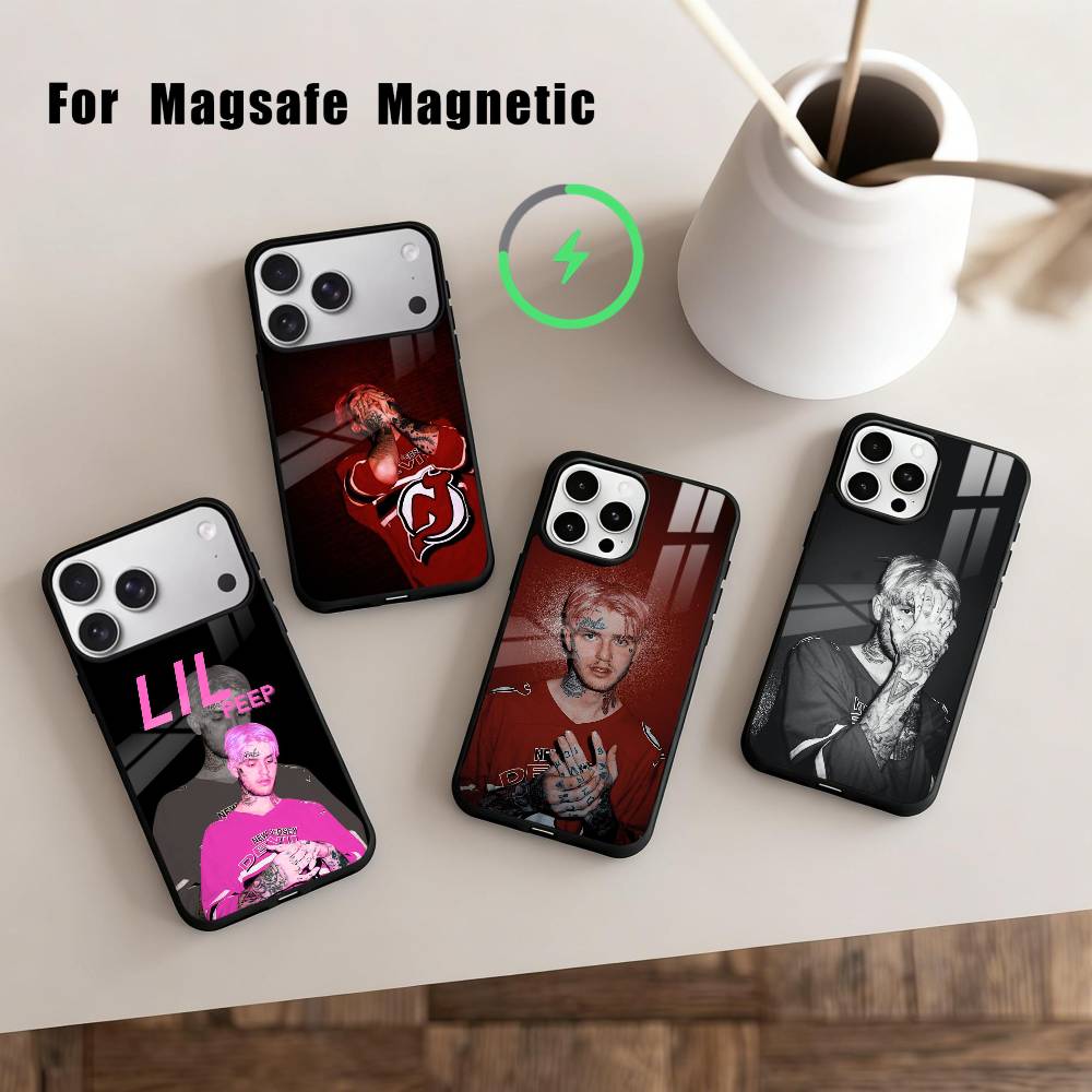 S-Star Shopping Lil Peep Чехол для телефона для iPhone 17,16,15,14,13,12,Plus,Pro,Max для Magsafe Магнитная беспроводная зарядка