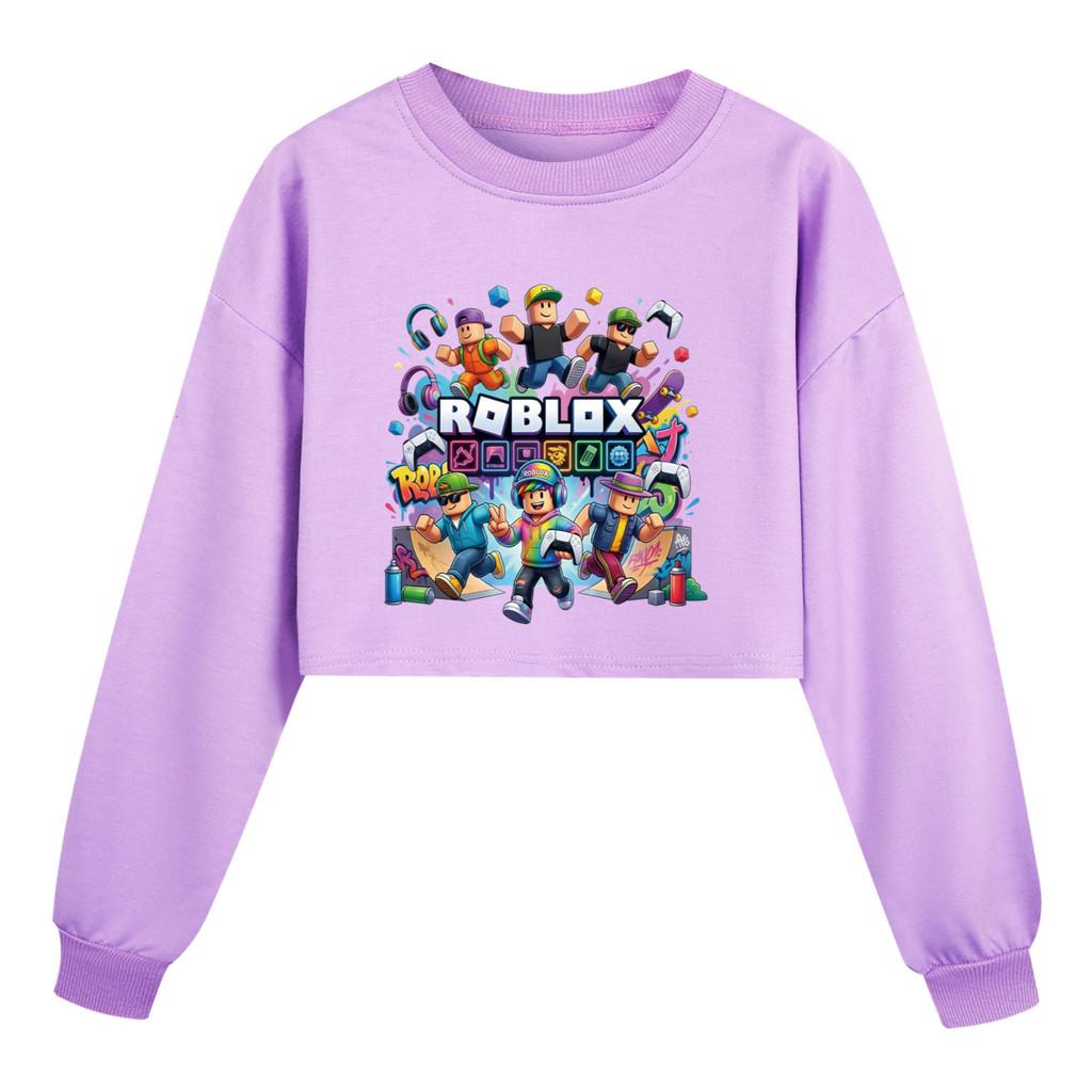 5573 Kids Girls Roblox Printed Round Neck Colorful Long Sleeves Sweatshirt