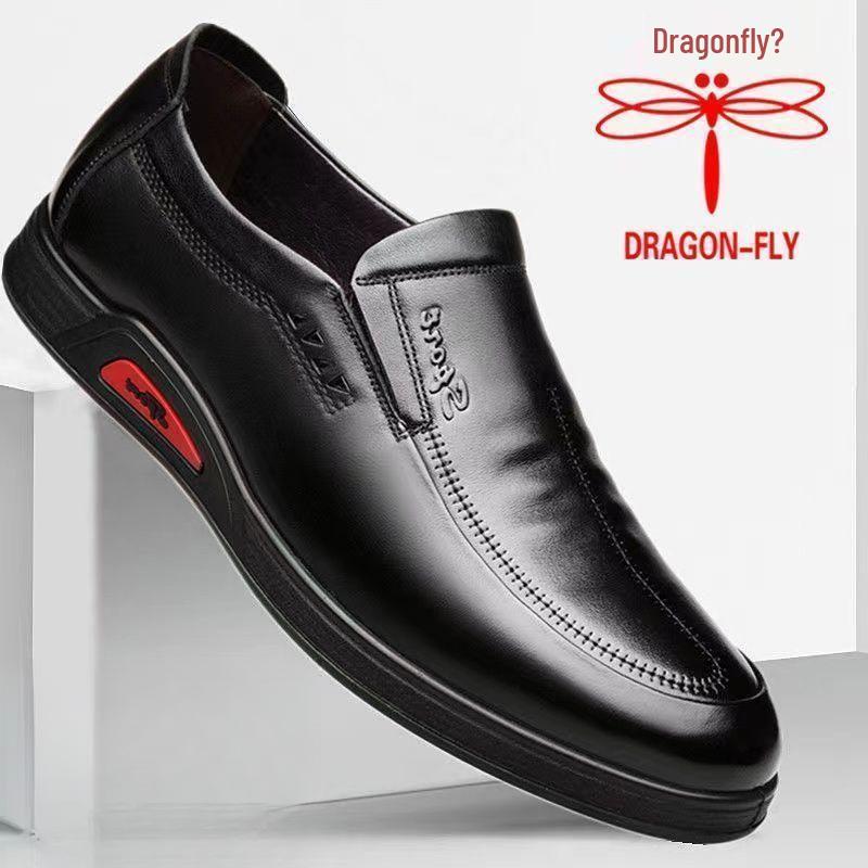 Мужские мокасины Qingting из натуральной кожи в стиле Business Casual - Мягкие, износостойкие, корейский стиль