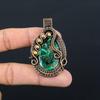 Copper Malachite Gemstone Pure Copper Wire Wrapped Handmade Pendant Jewelry