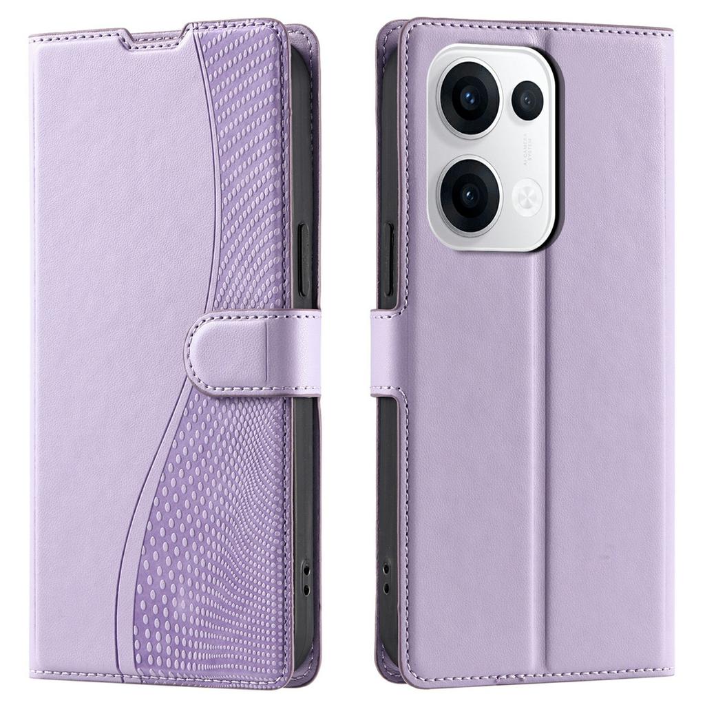 Для Oppo Reno13 5G (Глобальный) Чехол Точки Тисненая ПУ Кожа Флип Чехол для Телефона со Слотом для Карт,Ремешок