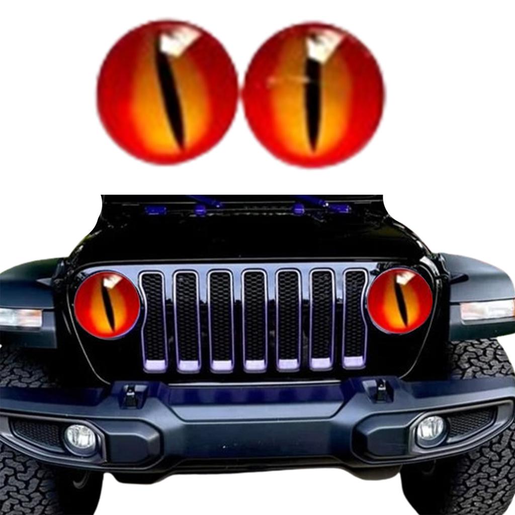 Наклейки на фары с глазами зверя, наклейки с глазами для фар джипа, наклейка на круглую фару, наклейка на фару с 3D стереоглазами, наклейка на фару с круглым глазом