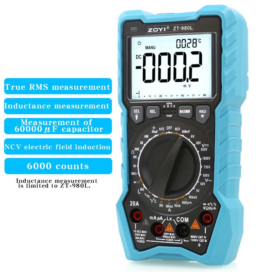 ZOYI ZT-980L цифровой индуктивно-емкостный мультиметр высокой точности универсальный измеритель переменного/постоянного тока напряжения