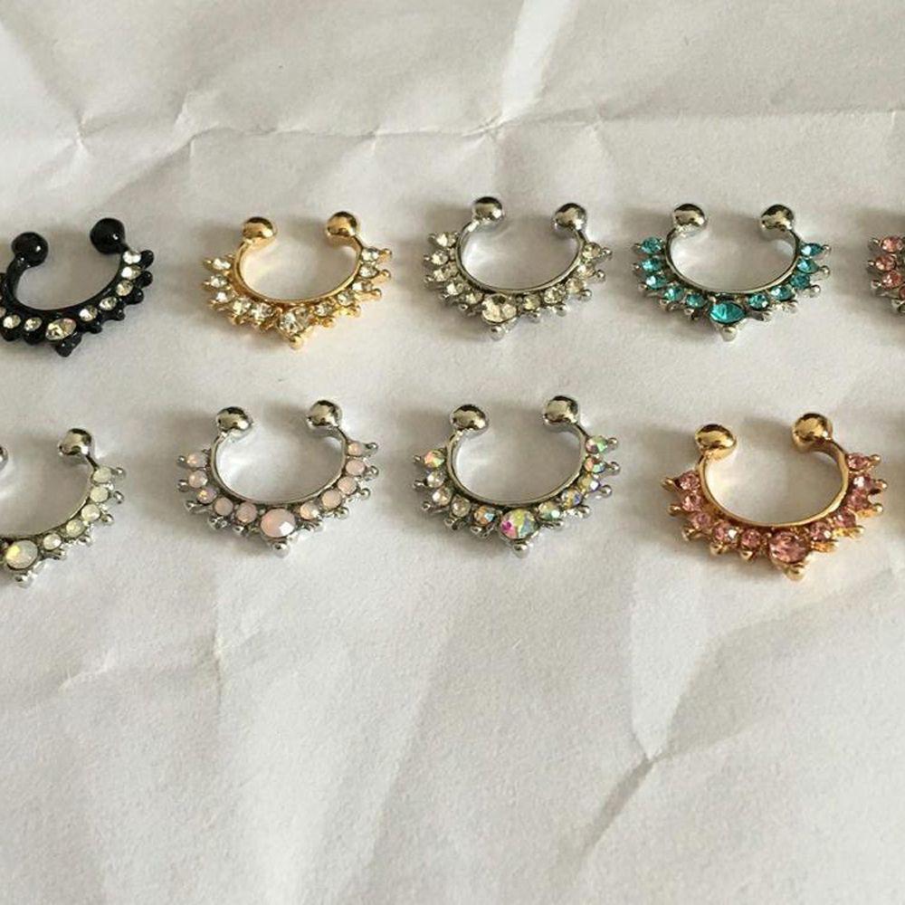 Модный Трендовый Металлический Панк Стразы Простой Медведь Нос Кафф Кольцо в Нос Пирсинг Тела Гвоздик в Нос