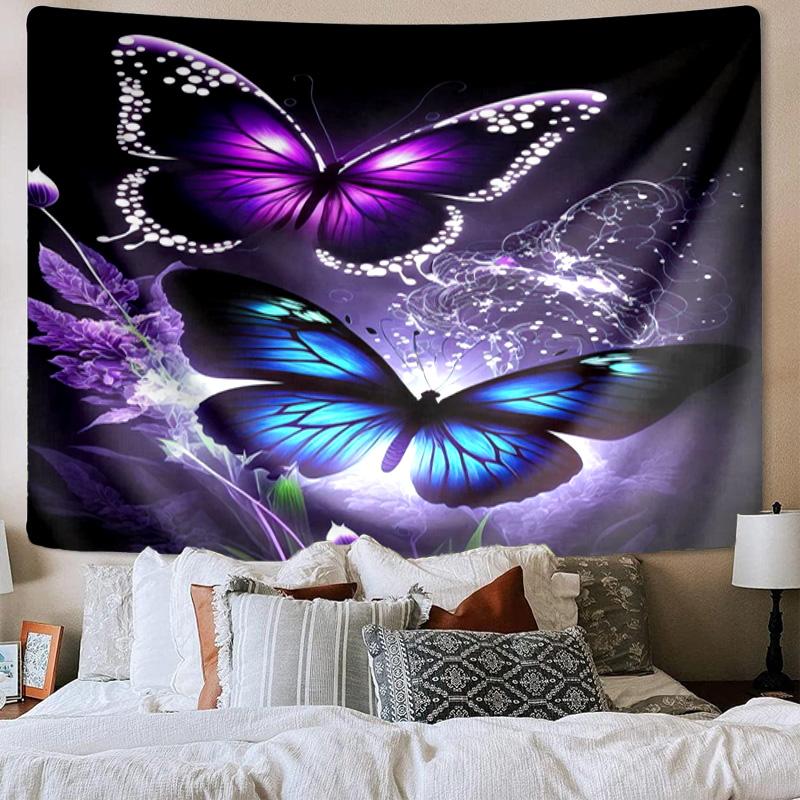 Neon Butterfly Dreamscape Tapestry Room Decoration Wall Hanging for Living Room Bedroom, dormitory, Birthday and Christmas gifts