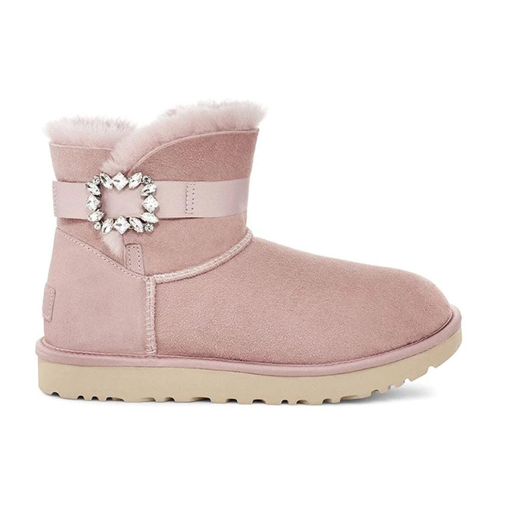 UGG Женские зимние сапоги Karlie Brooch с флисовой подкладкой, розовые 1110430-PCRY