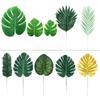 10/56pcs Tropical Palm Leaves Set - Artificial Safari Jungle Leaf Decorations with Stems for party Home Accents