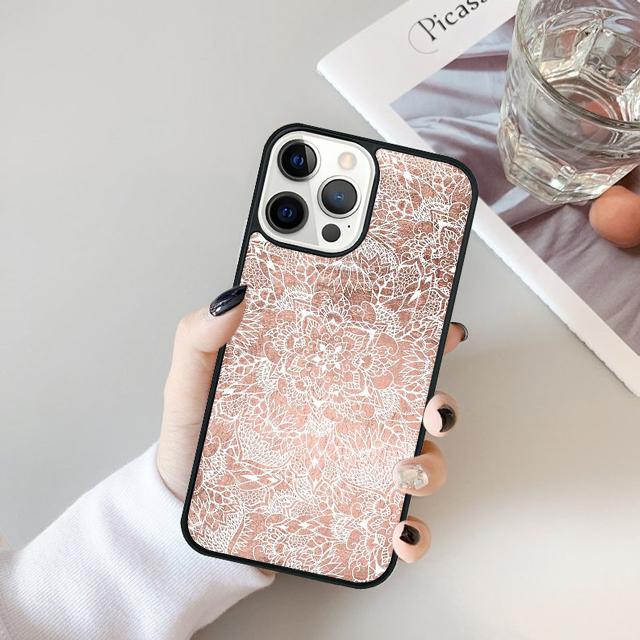 Деревянный чехол для телефона с цветочной мандалой Для Для iPhone 17 Air 16 15 11 12 13 14 Pro Ma Plus coque