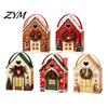Christmas House Gift Holders Wonderland Cottage Box, Shaped Paper Treat Boxes, Holiday Festive Cabin Packaging Snack Holder with Handle for