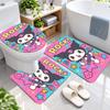 3Pcs Flannel Toilet Mat Set Kuromi Bathroom Rug Bath Carpet Non Slip Home Decor