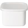 Nodahoro Enamel Storage Container, Heat-Resistant, Square, Medium Size, with Seal Lid, See-Through, White Series, Made In Japan (WS-M)