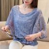 Spring Summer Women Blouses Bat Sleeves Flower Lace Chiffon Blouse Hollow Out Blouses Plus Size Shirts Women Shirt Tops