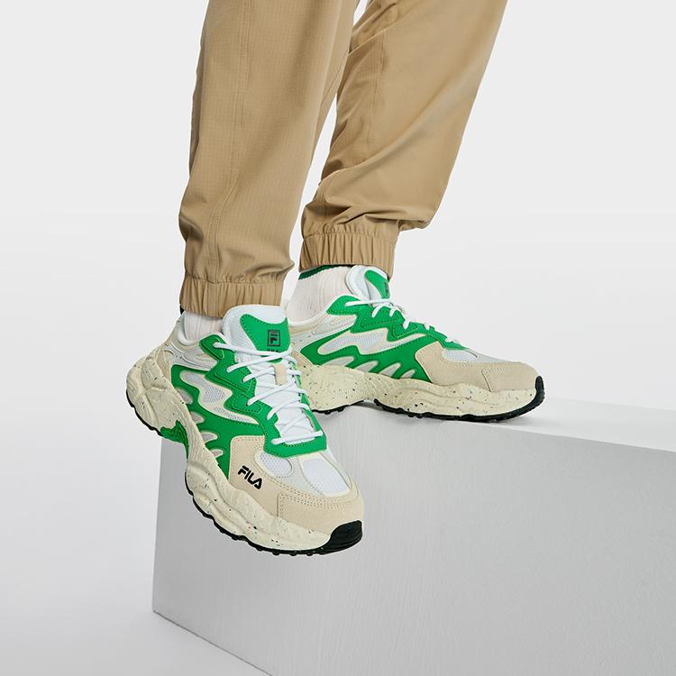 Fila Серия Fern Обувь из травы Fern Сетчатая ткань Синтетическая кожа Повседневная Универсальная Низкие кроссовки Папины кроссовки Мужские кроссовки FILA-Белый F12M331101FWK