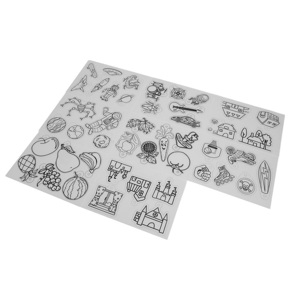 8Pcs Shrinky Dink Paper BOPS Wide Application Semitransparent Various Patterns Shrinky Dink Sheets