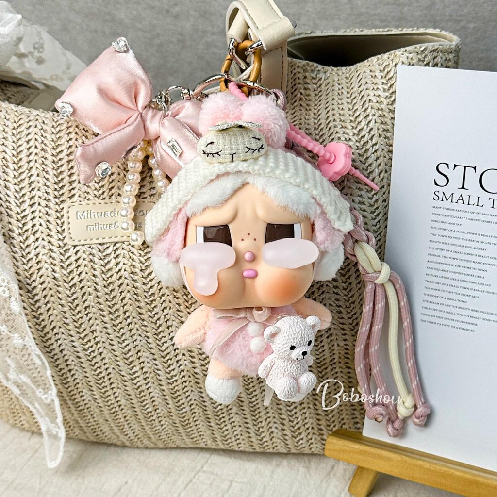 Pink Plush Crying Baby Doll Pendant/Backpack Accessory