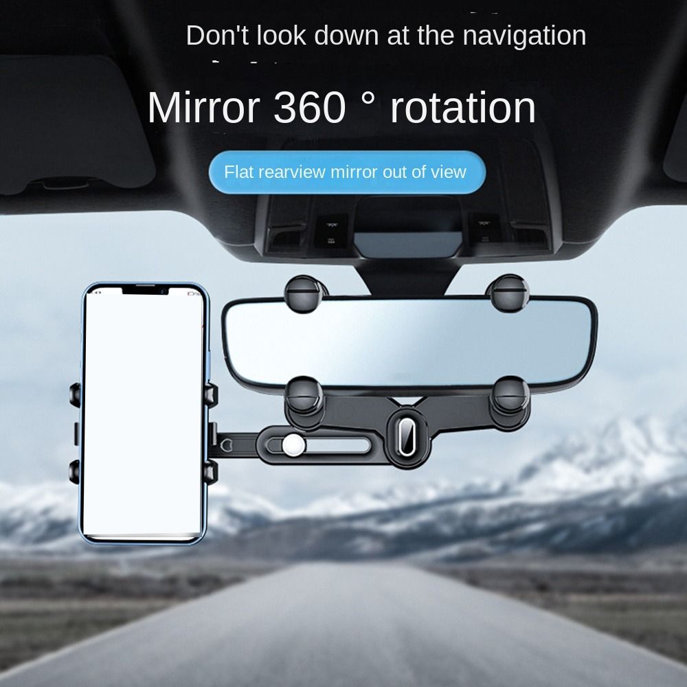 Foldable Rearview Mirror Phone Mount Bracket Adjustable Mobile Cell Support Tools  Adults