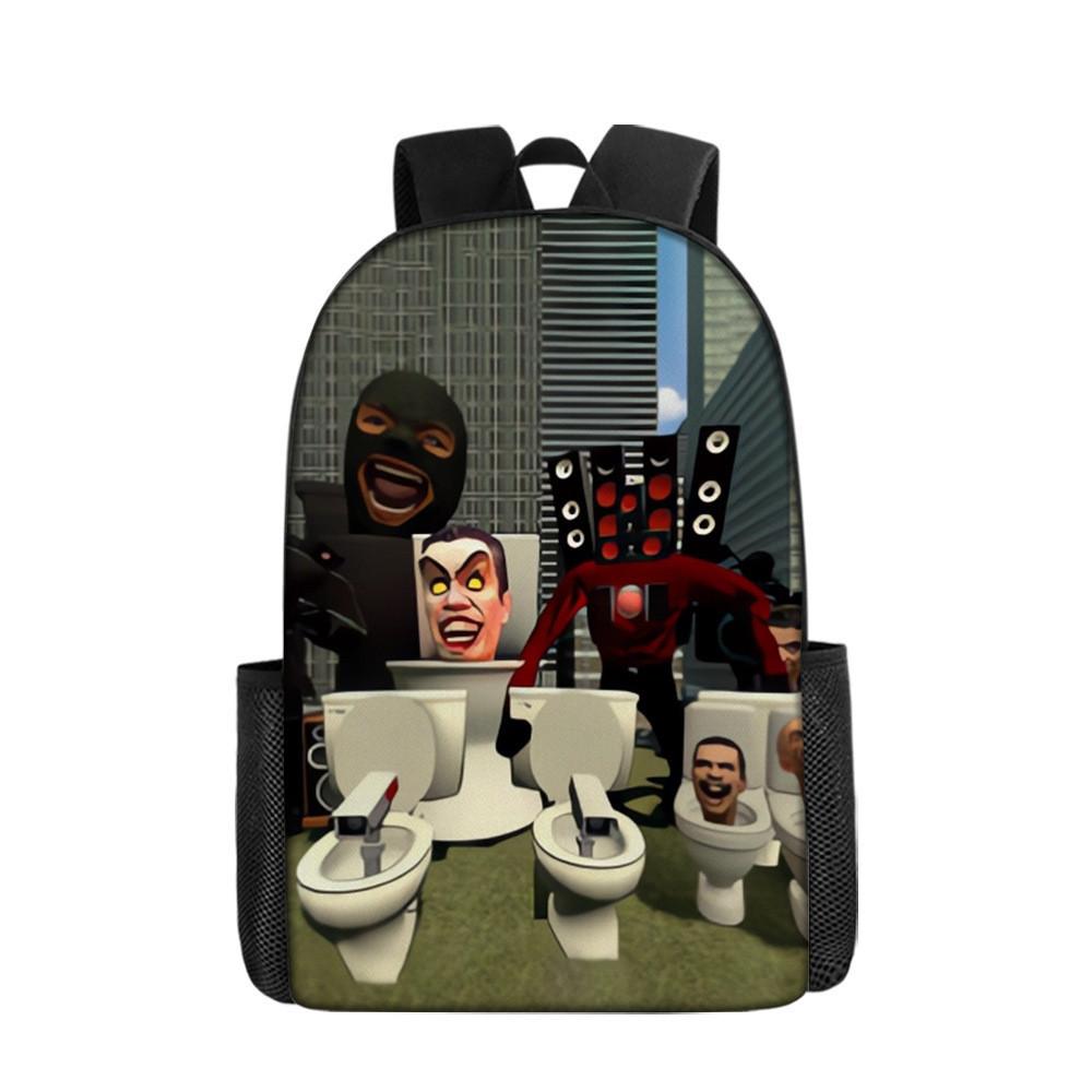 Toilet Skibidi Character School Bag With Lightweight Polyester Lining Kids For