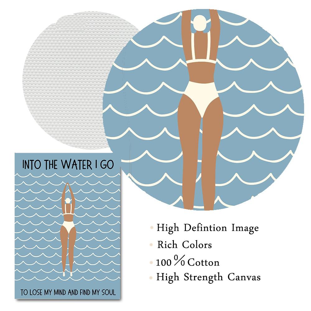 Минималистские плакаты для плавания, абстрактные картины на холсте, принты с цитатами «Lose My Mind», настенные художественные картины для декора гостиной