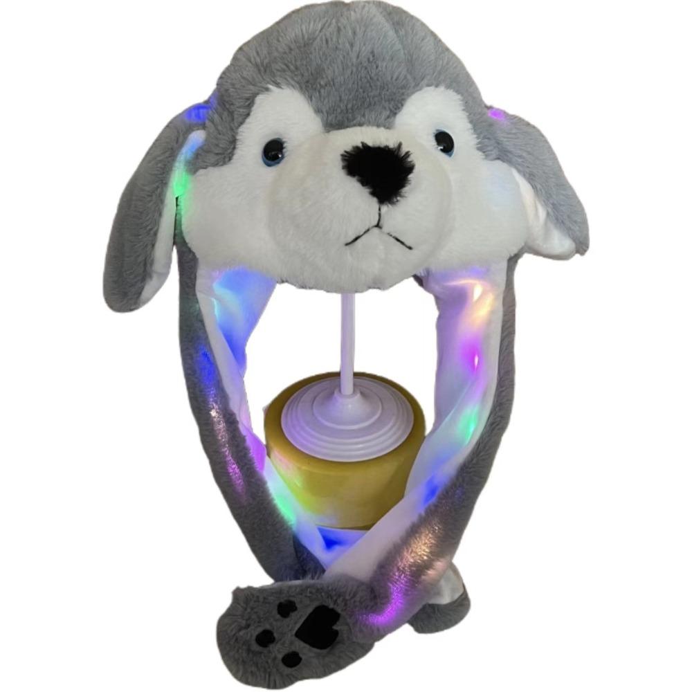 Светящаяся шапка с подвижными ушами в виде капибары, плюшевая шапка в виде панды, игрушки, прыгающая шапка в виде капибары, подарки на день рождения