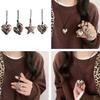 Sturdy Alloy and Resin Leopard Heart Pendant Necklace Fashion Accessory for Women and Men Silver Long Chain Jewelry