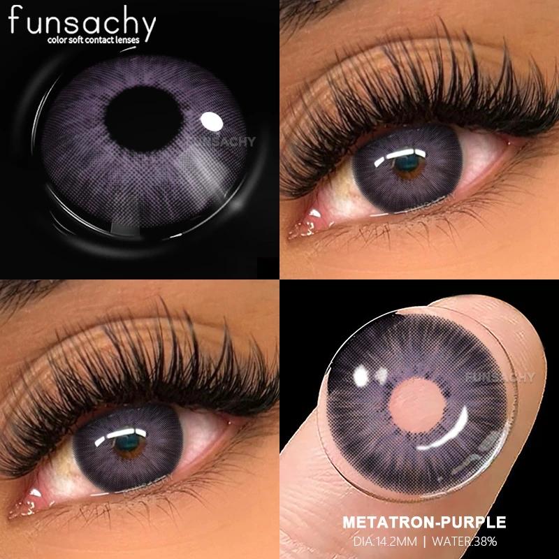 FUNSACHY 2pcs Contact Lenses for Eyes High Quality Circle Lenses Natural Beauty Pupils Grey Makeup Contact Lens Cosmetics Yearly
