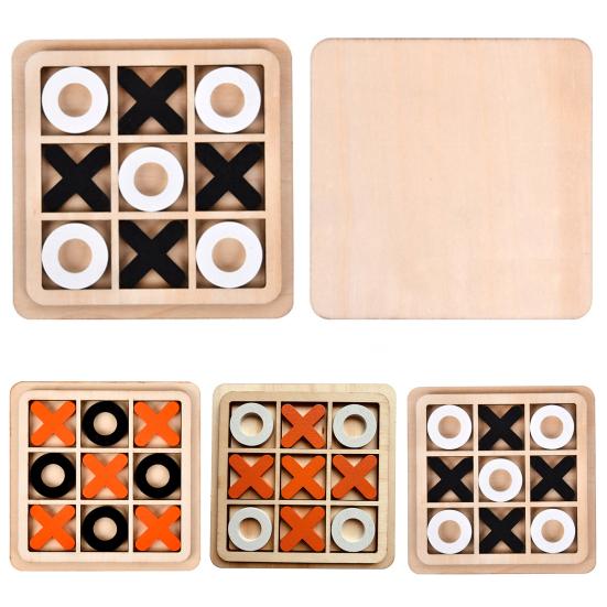 1 Set Tic-Tac-Toe Competitive-skill Decision-making Skill Brain-development Wood Logical Thinking Ability OX Chess Game Children Supply