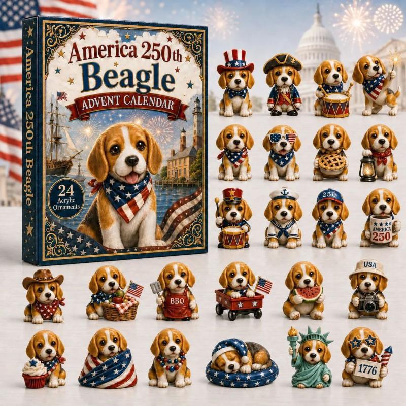 2026 Dog-Themed Christmas Advent Calendar Acrylic Blind Box Gift Kids Adults Decorative Hanging Ornament