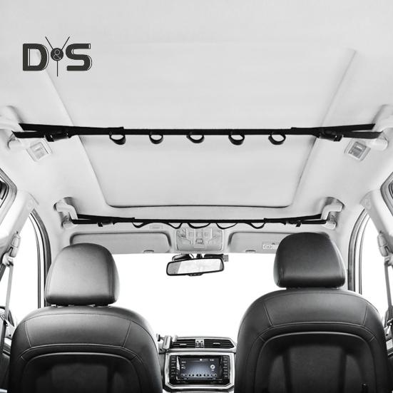 Автомобильная вешалка для одежды, нейлоновая плетеная, регулируемая длина, автомобильная дорожная бельевая веревка, прочный гибкий автомобильный органайзер для небольших автомобилей, фургонов, отелей, использования на открытом воздухе