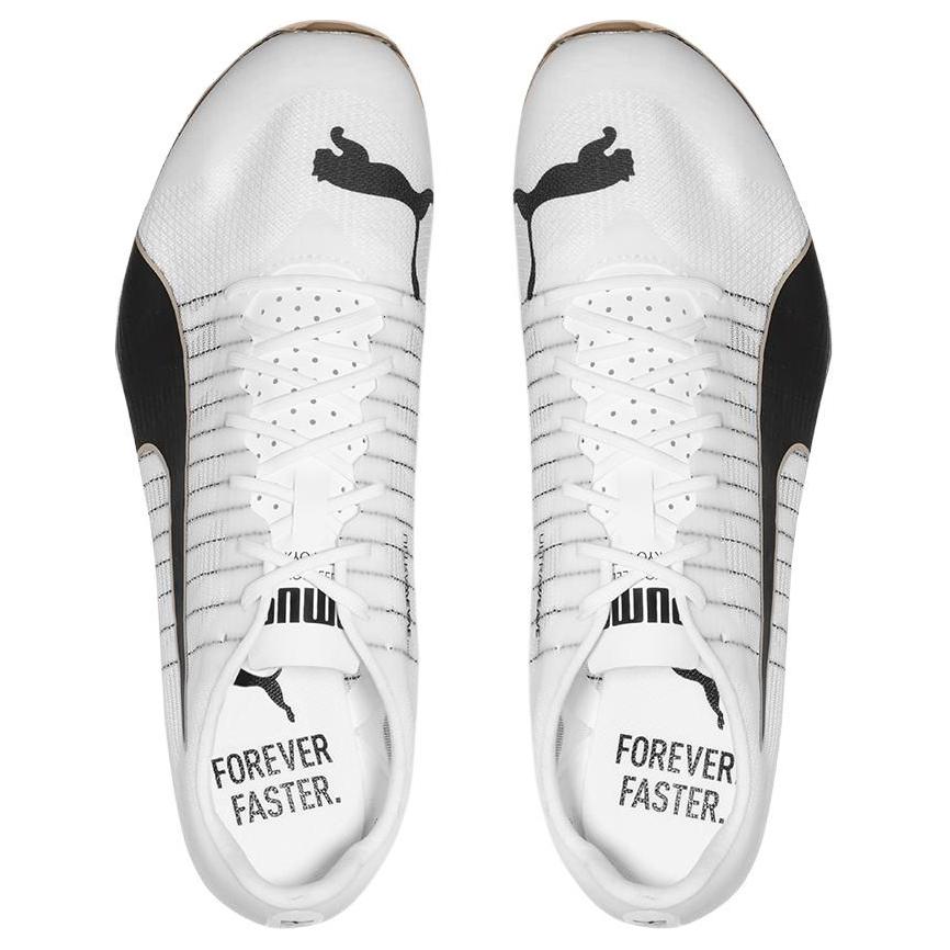 Puma EvoSpeed Sprint Nitro 2 Удобные Нескользящие Прочные Низкие Кроссовки для Спринта Унисекс Белые Черные Золотые 312243-01