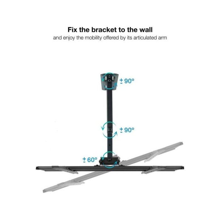 Настенное крепление - TOOQ - LP7843TN-B - Экраны 32" - 55" - Черный - Макс. вес 35 кг