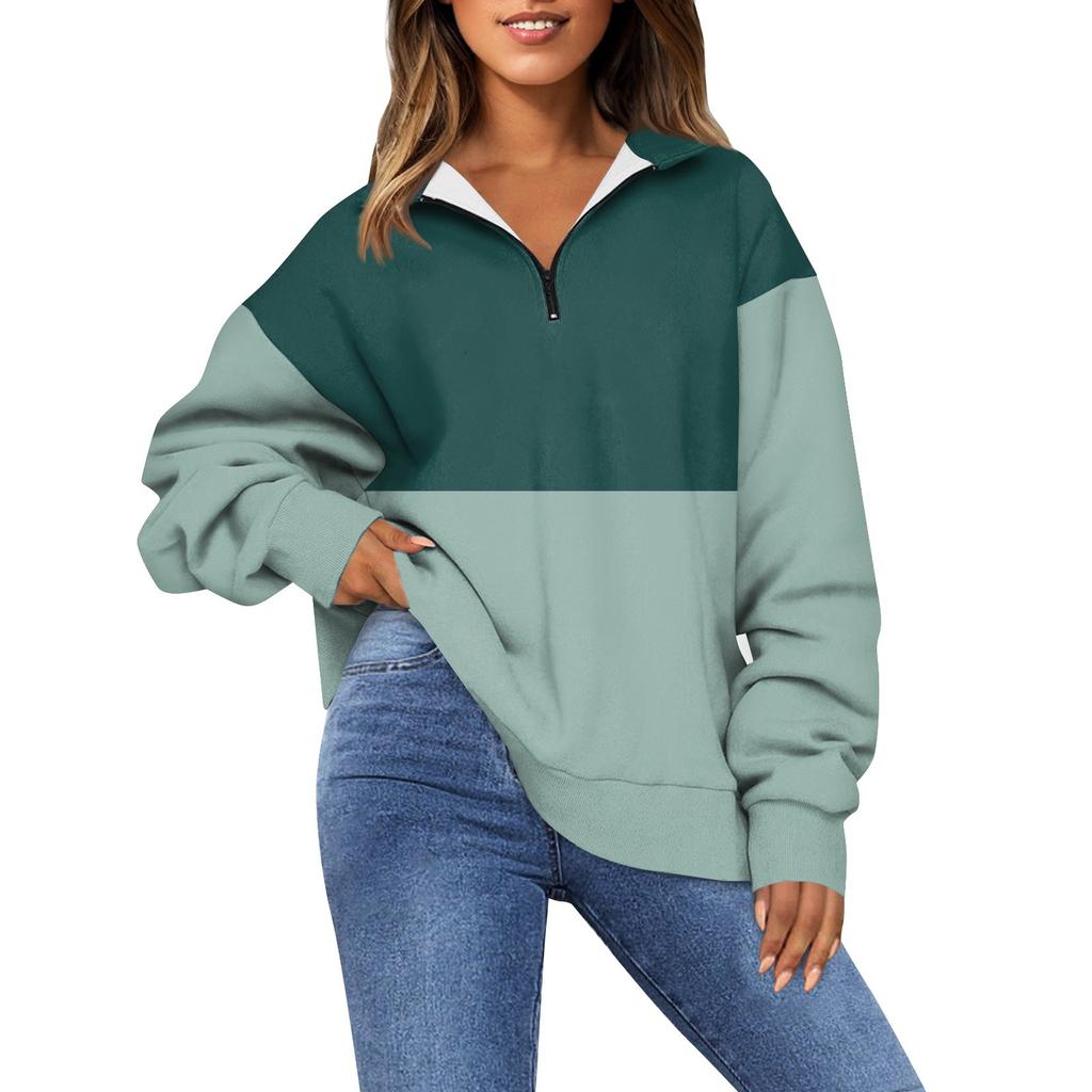 Женская модная толстовка с длинным рукавом и принтом в полоску с отворотом на молнии