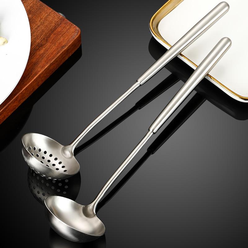 304 Stainless Steel Soup Ladle Colander Hot Pot Skimmer Long Handle Table Service Restaurant Supply4