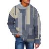 Men'S Printed Synthetic Sweater Round Neck Sportswear Loose Long Sleeved Top