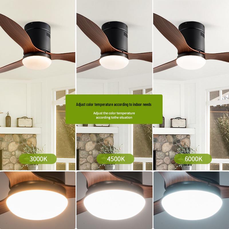 Потолочный вентилятор «Орех» с подсветкой и пультом дистанционного управления, с регулируемой частотой, для гостиной, столовой или спальни, с лопастями из АБС-пластика.