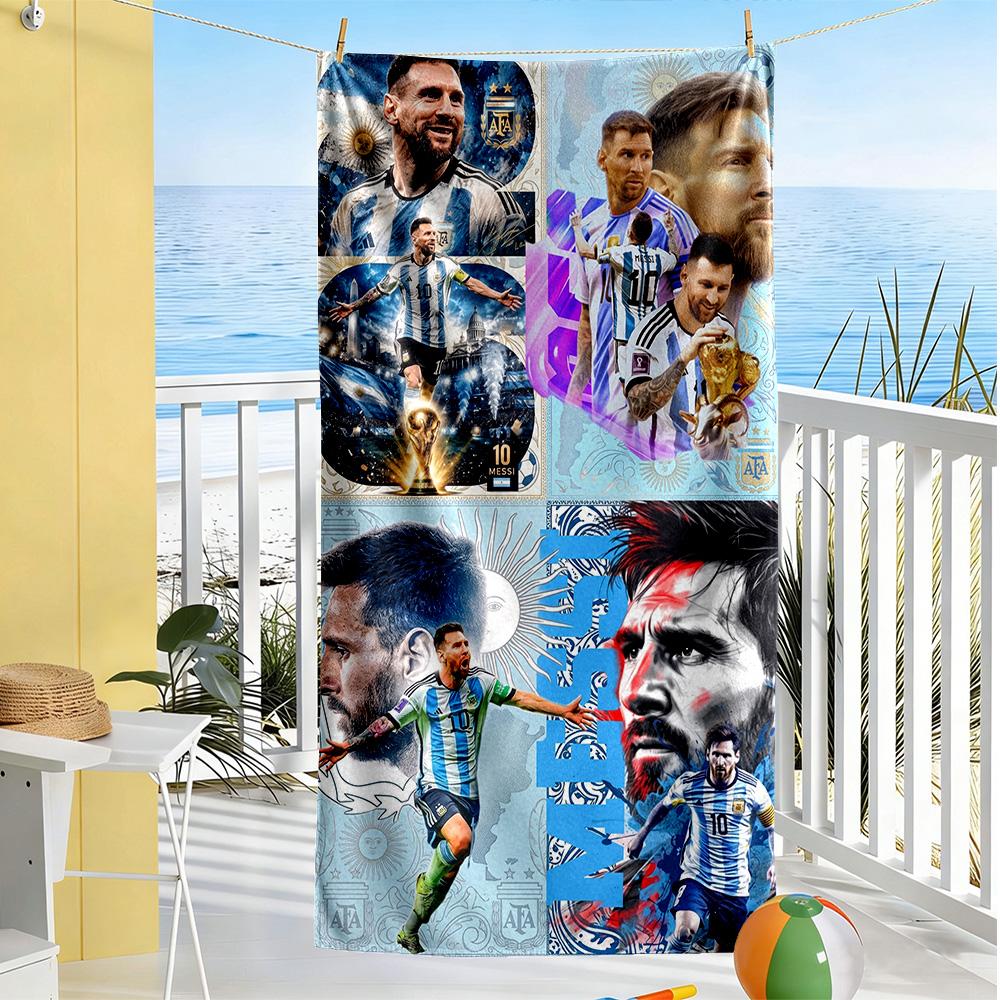 Messi Beach Towel Quick-Dry Soft Microfiber Comfortable Lightweight Portable for Swimming,Beach,Camping, Travel, Beach Accessories,Gym