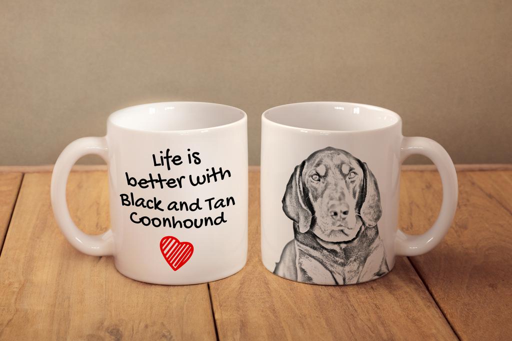 Black and Tan Coonhound I - cup with a dog, cup with a photo, personalized gift from the Art-Dog brand
