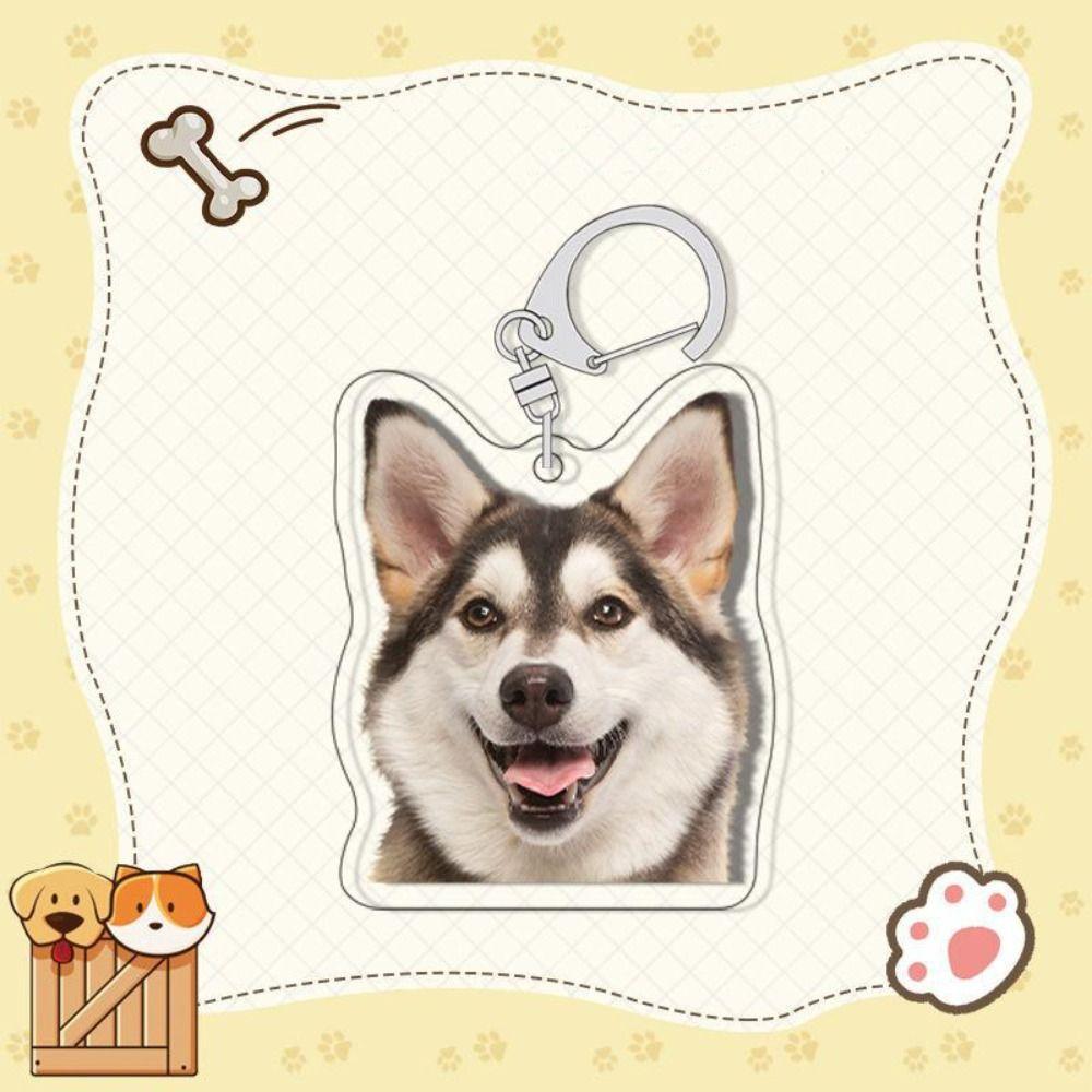 Samoyed Labrador Puppy Pendant Husky Acrylic Corgi Keyring Border Collie Dog Keychain  Unisex