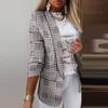 Women Fashion Long Sleeve Print Color Coat Open Front  Suit Jacket