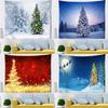 Home Decor Tapestry Christmas Snow Christmas Tree Print Polyester Wall Hanging Room Wall Decor Background Fabric Tapiz Navideño