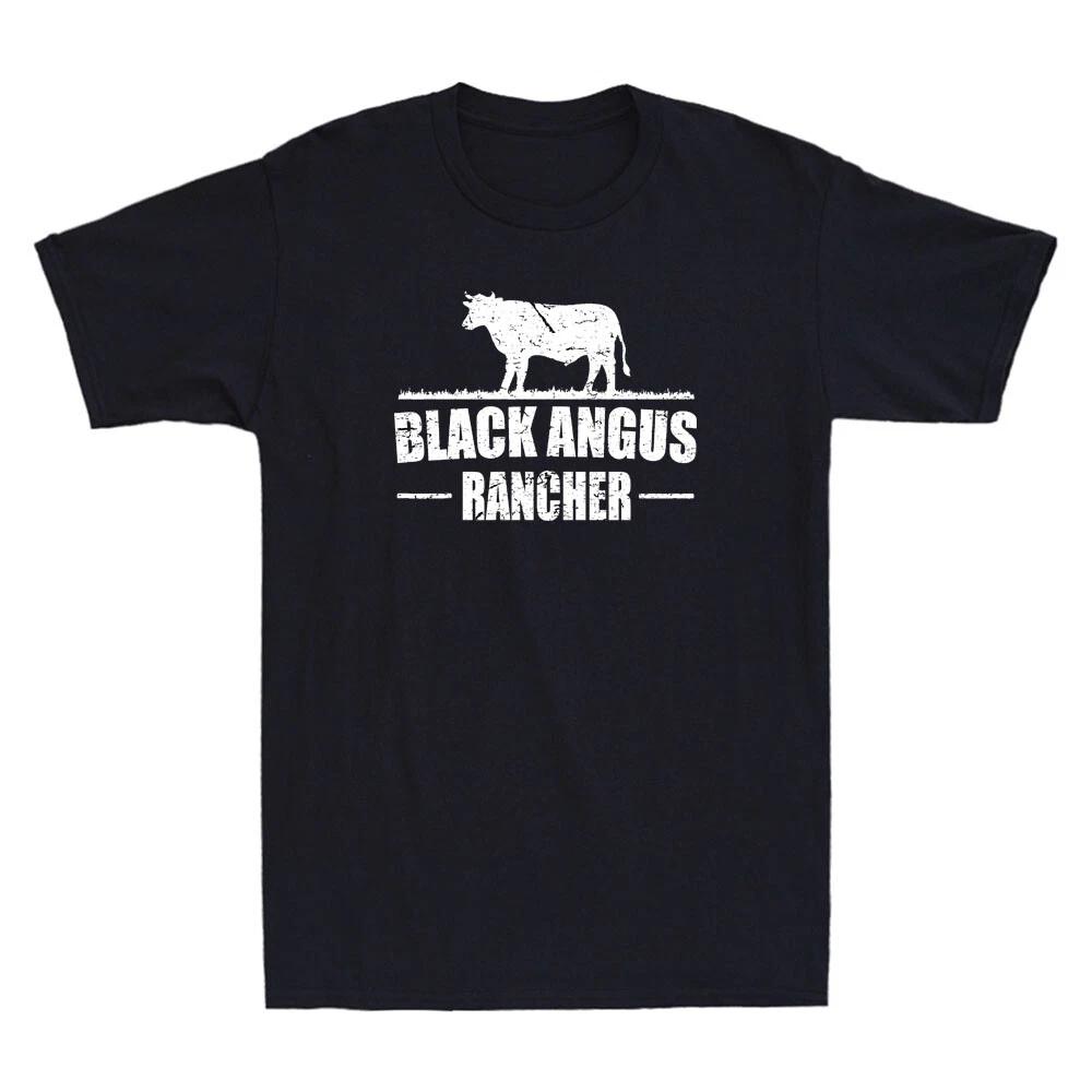 Black Angus Cow Rancher Funny Beef Cattle Meat Farmer Gift Vintage Men's T-Shirt