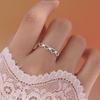 Exquisite 925 Silver Plated Love Ring for Women - Niche Design, Light Luxury, Sweet Joint Tail Ring