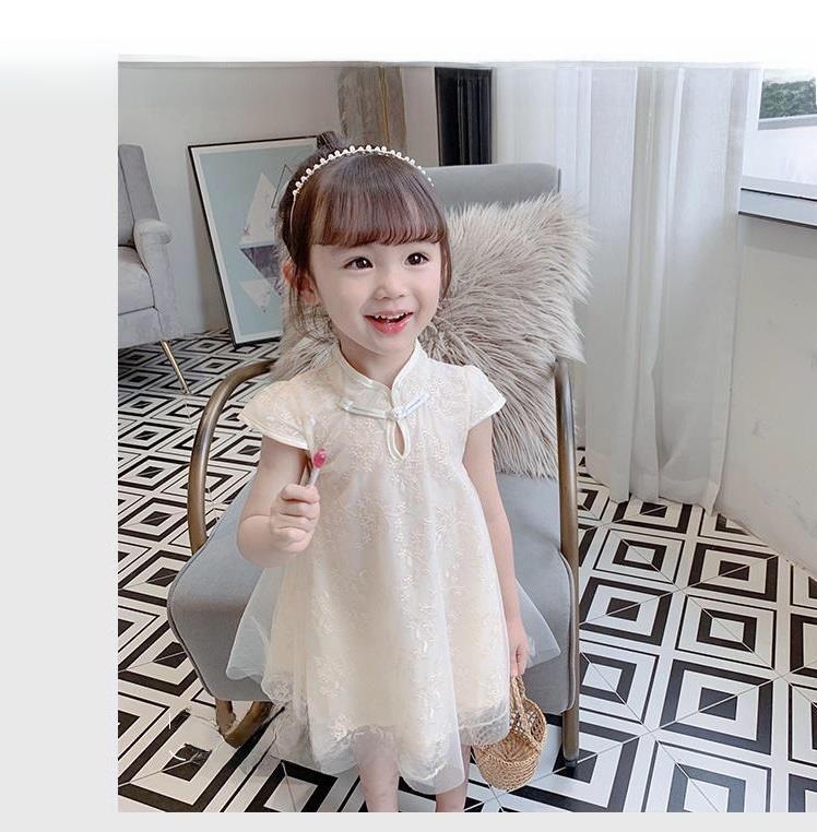 Летнее облегающее платье-ципао для девочек в стиле ретро с юбкой в китайском стиле