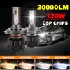 1PCS Car Headlight H4 LED H7/H1/H8/H9/H11/9005/9006 4300K/6000K/8000K Auto Fog Light 120W 20000LM 12V LED BulbS