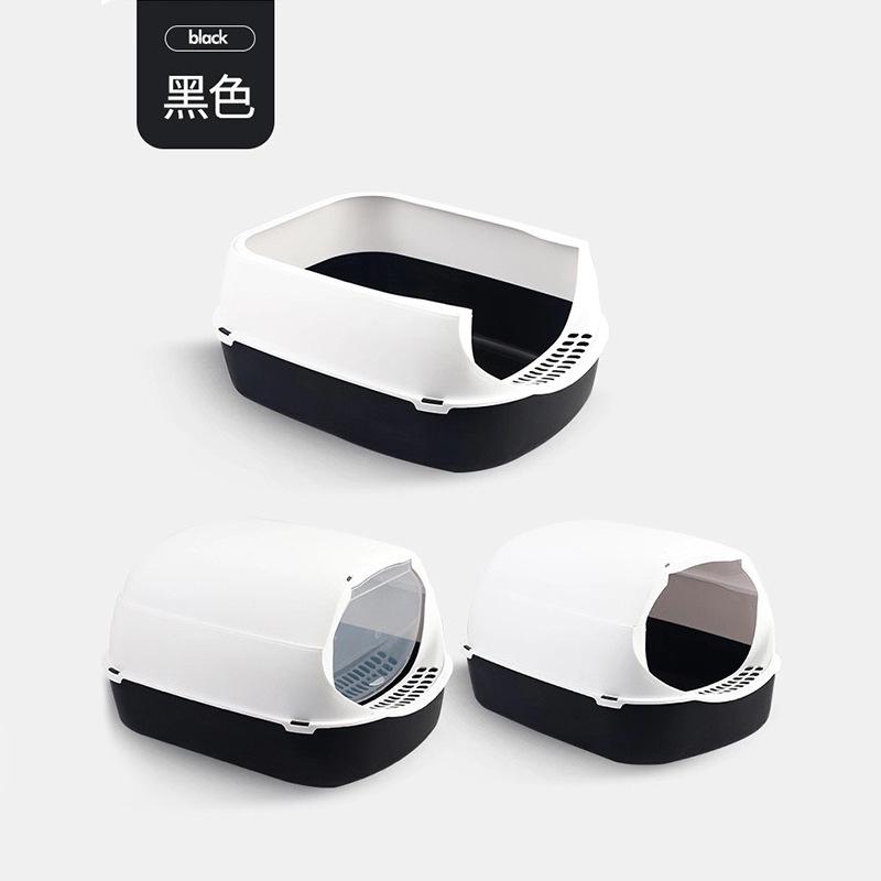 Fully Enclosed Pet Kitten Anti Splash Indoor Toilet Clean Sand Tray Basin Cleaning Cats Supplies