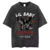 Женская хип-хоп рэп футболка с коротким рукавом Lil Baby Wham Мировой тур Мерч Футболка Ретро Стирка Высококачественная Футболка