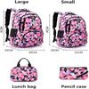 3Pcs Geometric Prints Primary School Student Satchel Backpack Elementary Boys Book Bag School Rucksack for Kids with Lunch Bag Pencil Case Size Large