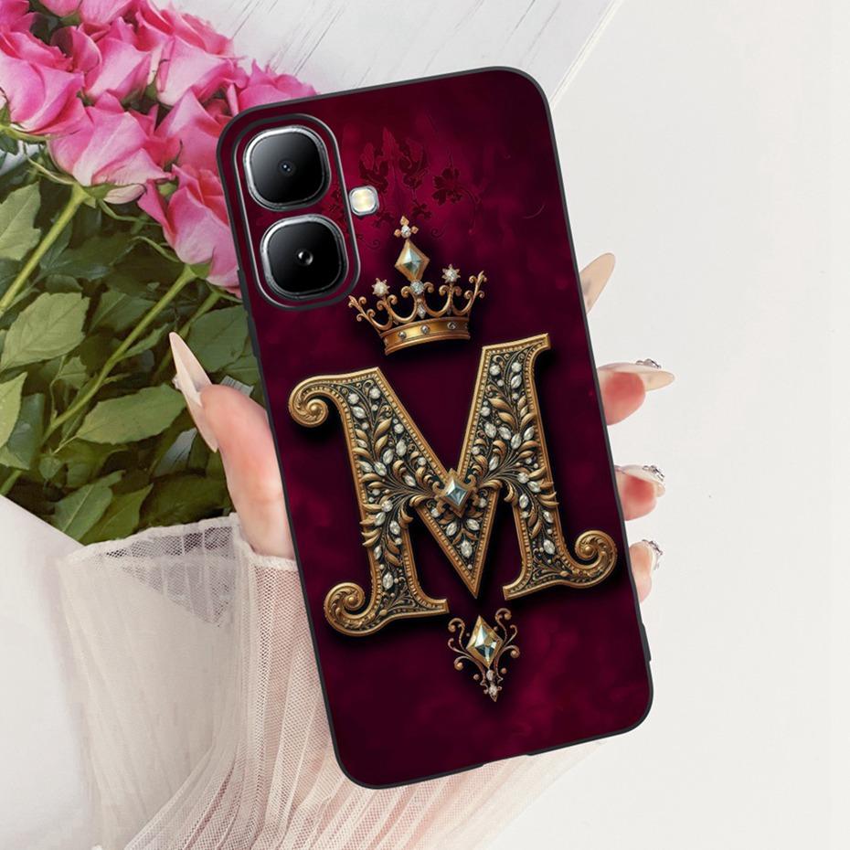 Модный Чехол-Буквы Корона Для Infinix Smart 20 Мягкая Черная Силиконовая Задняя Крышка Для Infinix Smart20 X6840 X6840B Чехлы для Телефона