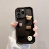 iPhone XS Max/14/15 Pro Coffee Bear Smiley Soft Shell Protective Case