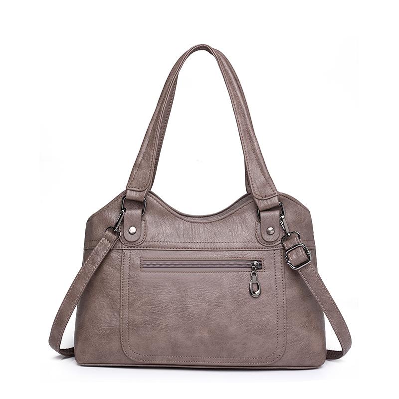 Женская сумка из мягкой кожи, большая вместительная сумка для матери среднего возраста, сумка через плечо через плечо