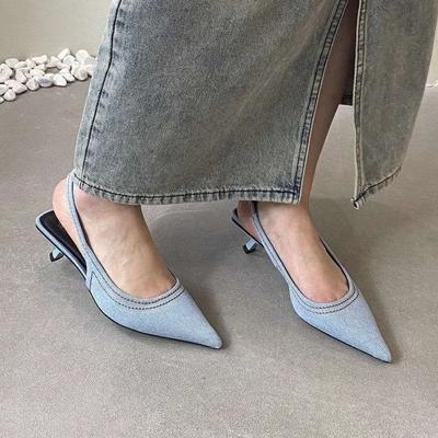 Летние Легкие Повседневные Удобные Элегантные и Модные Новые Туфли-лодочки с Острым Носком на Низком Каблуке, Сексуальные Вечерние Босоножки на Высоком Каблуке